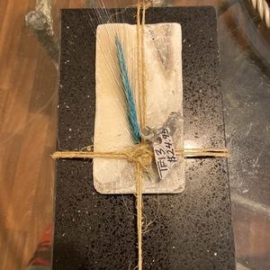 Quartz cheese board with knife plate.